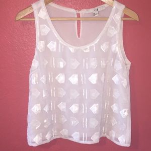 Forever 21 l white shimmer top